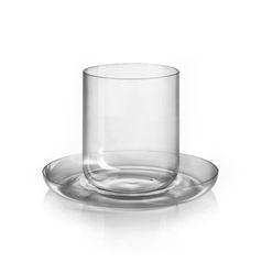 Cup 200 ml + saucer 120 mm DROP for flat white, Smoke, Kvetna 1794 Glassworks