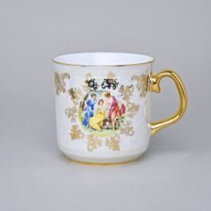 Hrnek Gustav 310 ml, Tři Grácie, zlatý listr, porcelán QueensCrown