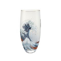Váza 30 cm, sklo, Velká vlna, K. Hokusai, Goebel Artis Orbis