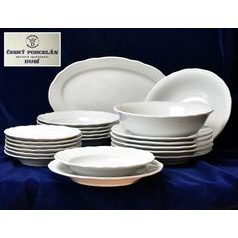 Dining set 21 pcs. for Moderate eaters, White, Cesky porcelan a.s.