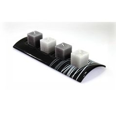 Advent Glass candlestick Tunnel, black, 34x13 cm, BDK - Glass