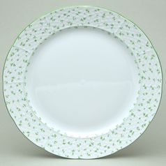 NATÁLIE zelené kvítky: Mísa mělká kulatá 31 cm (klubový talíř), Thun 1794, karlovarský porcelán