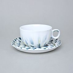Cup 200 ml + Saucer 15,5 cm, Rain (blue-yellow), G. Benedikt 1882