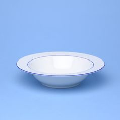 Plate deep 22 cm (450 ml), ELLA blue stripes, Thun 1794, karlovarský porcelán