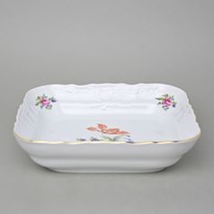 Mísa čtyřhranná 25 cm, Thun 1794, karlovarský porcelán, BERNADOTTE míšeňská růže