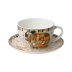 Tea/cappuccino cup and saucer Gustav Klimt - Fulfilment, 0,25 l / 15 cm, Fine Bone China, Goebel