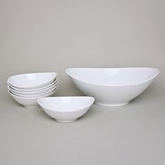 Compot set for 6 persons, Thun 1794 Carlsbad porcelain, Loos white