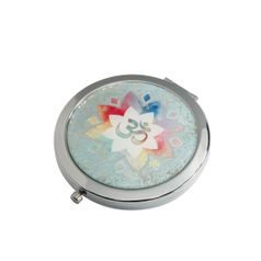 Pocket Mirror Lotus - Om Green 7,5 / 7 / 1,2 cm, metal, Goebel