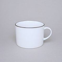 Breakfast / milk / tea cup 360 ml, ELLA black line, Thun 1794 Carlsbad Porcelain