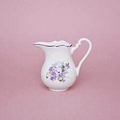 Mlékovka vysoká 0,25 l, fialky, Český porcelán a.s.