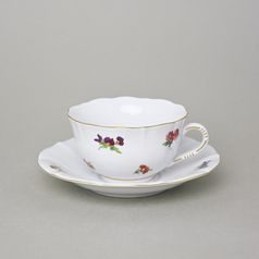 Šálek a podšálek C/1 plus ZC1 (zrcadlový podšálek) 0,20 l / 15,5 cm na čaj, Rakouská házenka, Český porcelán a.s.