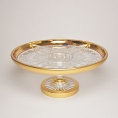 Sonne Crystal: Cabaret Bowl on stand 31 x 14 cm, Golden decoration