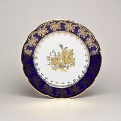 Mary-Anne 431: Dessert plate 19 cm, cobalt + gold rose, Leander Loučky