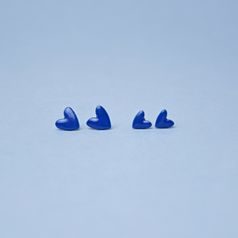Náušnice: pecky - Srdíčka modrá, Porcelánové šperky Ateliér Mallys