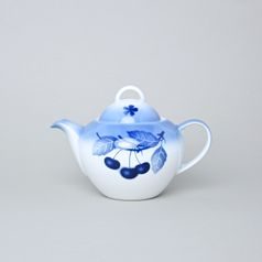 Tea pot Saphyr 0,55 l, Thun 1794 Carlsbad porcelain, BLUE CHERRY