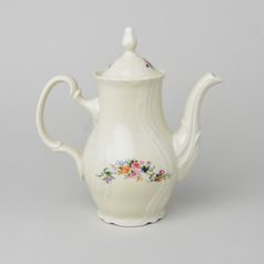Konev kávová 0,7 l, Thun 1794, karlovarský porcelán, BERNADOTTE ivory + kytičky