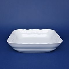 Bowl deep 25 cm J square, Thun 1794 Carlsbad porcelain, BERNADOTTE white