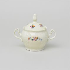 Sugar bowl 0,22 l, Thun 1794 Carlsbad porcelain, BERNADOTTE ivory + flowers
