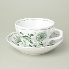 Cup + saucer D + D 0,40 l / 18,2 cm, Original Green Onion Pattern