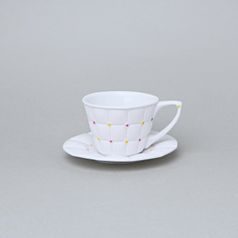 Šálek 100 ml a podšálek 12 cm, Barcelona, porcelán Goldfinger