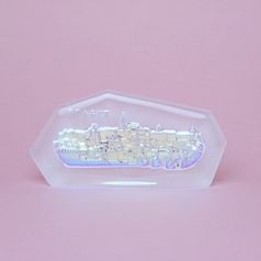 Paperweight/plaque PRAGUE, decor no. 6 - Lesser Town, Janov Glassworks