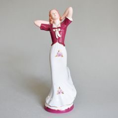 Dívka 13,5 x 11 x 29 cm, Purpur, Porcelánové figurky Duchcov