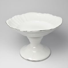 Bowl 25 cm on stand, Thun 1794, karlovarský porcelán, BERNADOTTE platinum