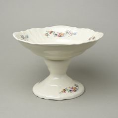 Bowl 25 cm footed, Thun 1794, karlovarský porcelán, BERNADOTTE ivory + flowers