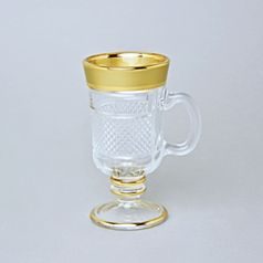 Šálek Venezia na kávu skleněný 160 ml na nožce, matné zlato, Balvínglass