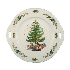 Cake plate with handles 27 cm, Marie-Luise 43607 Christmas, Seltmann Porcelain