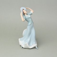 Dáma s kloboukem 16 x 11 x 23 cm, Luxor, Porcelánové figurky Duchcov