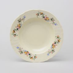 Plate deep 23 cm, Thun 1794 Carlsbad porcelain, BERNADOTTE ivory + flowers