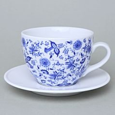 Šálek 480 ml široký a podšálek 17 cm Milada, Fragmenty cibuláku, zelená, Český porcelán a.s.