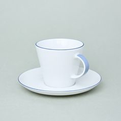 Tea cup and saucer 220 ml, Thun 1794 Carlsbad porcelain, Tom blue