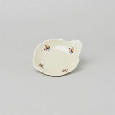 Petitka 11 cm (malá přílohová mistička), Thun 1794, karlovarský porcelán, BERNADOTTE ivory + kytičky