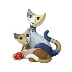 Cat Fioritura damore 8 / 5.5 / 8cm, biscuit china, Cats Goebel R. Wachtmeister