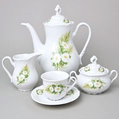 Kávová souprava pro 6 osob, Thun 1794, karlovarský porcelán, CONSTANCE 80262 kopretiny