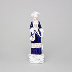 Lady with lute 22 cm, Isis, Porcelain Figures Duchcov