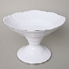 Mísa kompotová na noze 25 cm, Thun 1794, karlovarský porcelán, BERNADOTTE mráz, platinová linka