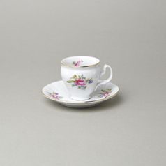 Šálek a podšálek Espresso 75 ml / 12 cm, Thun 1794, karlovarský porcelán, BERNADOTTE míšeňská růže