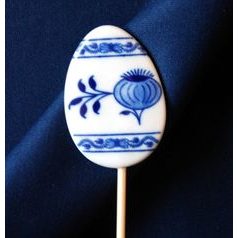 Velikonoční ozdoba - vajíčko na špejli do květníku 5,5 x 3,9 cm, Zápich, Cibulák, originální z Dubí