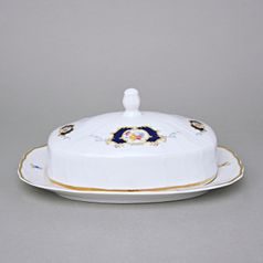 Butter dish for 250 g butter, Thun 1794 Carlsbad porcelain, BERNADOTTE arms