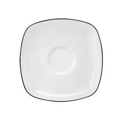 Saucer 13 cm square, Lido Black Line, Seltmann Porcelain