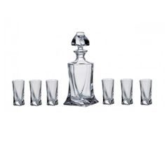 Liqueur set 7 pcs., Quadro, Crystalite Bohemia