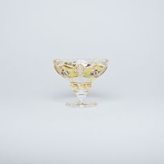 Cut Crystal Bowl on stand, 72 mm, Gold + Enamel, Jahami Bohemia