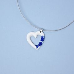 Necklace: Heart Onion Pattern (White), Porcelain Jewels Studio Mallys