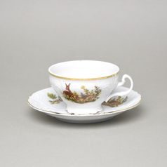 Šálek a podšálek čajový 205 ml / 16 cm, Thun 1794, karlovarský porcelán, BERNADOTTE myslivecká