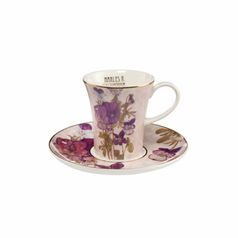 Cup and saucer Wild Pansies 8 cm / 0,1 l, Porcelain, Ch. R. Mackintosh, Goebel Artis Orbis