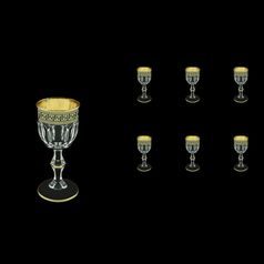 Astra Gold: Liqueur Glass 50 ml, 6 pcs. set, Crystal, Provenza, Antique Golden Black decor