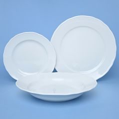 Plate set for 6 persons, 26, 24, 19 cm, White, Cesky porcelan a.s.